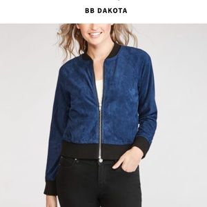 Faux Suede Bomber Jacket